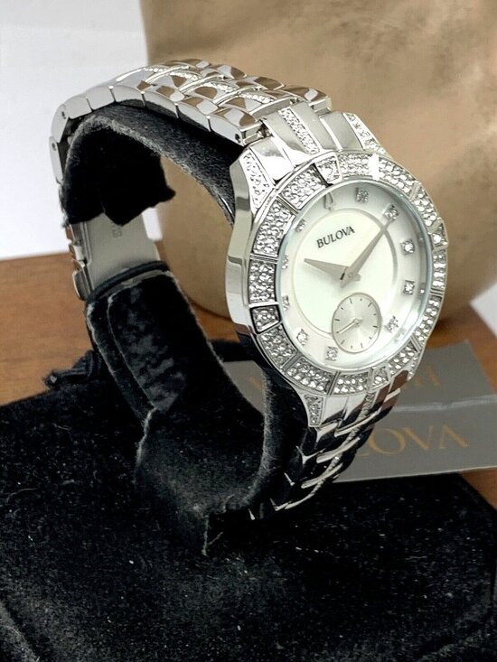 Bulova Women\'s Watch 96L291 Quartz White Mother of Pearl Dial Crystal Accent main image 14